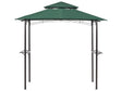 Gazebo Dark Green Fabric Black Steel 240 x 148 cm Metal Frame Canopy with Hooks and Shelves Garden Pavilion Beliani