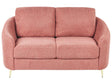 Sofa Pink Fabric Upholstery Gold Legs 2 Seater Loveseat Retro Beliani