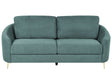 Sofa Green Fabric Upholstery Gold Legs 3 Seater Couch Retro Beliani