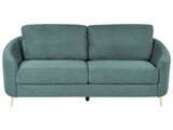 Sofa Green Fabric Upholstery Gold Legs 3 Seater Couch Retro Beliani