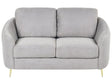 Sofa Grey Fabric Upholstery Gold Legs 2 Seater Loveseat Retro Beliani