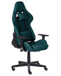 Gaming Chair Green Fabric Swivel Adjustable Armrests and Height Footrest Modern Beliani