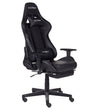 Gaming Chair Black Faux Leather Swivel Adjustable Armrests and Height Footrest Modern Beliani