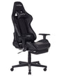 Gaming Chair Black Faux Leather Swivel Adjustable Armrests and Height Footrest Modern Beliani