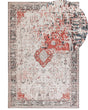 Area Rug Red and Beige Cotton Polyester 200 x 300 cm Oriental Pattern Distressed Vintage Home Decor Beliani