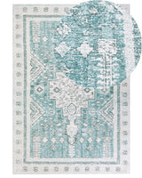Area Rug Mint Green Cotton Polyester 160 x 230 cm Oriental Pattern Distressed Vintage Home Decor Beliani
