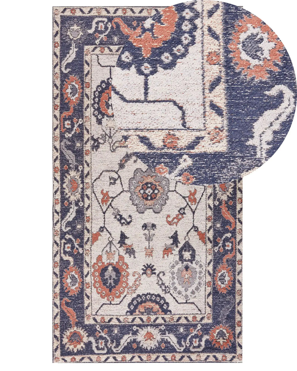 Area Rug Multicolour Cotton Polyester 80 x 150 cm Oriental Pattern Distressed Vintage Home Decor Beliani