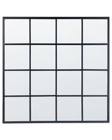Wall Hanging Mirror Black Metal Glass 78 x 78 cm Window Shape Square Metal Frame Industrial Modern Beliani