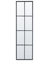 Wall Hanging Mirror Black Metal Glass 38 x 132 cm Window Shape Rectangular Metal Frame Industrial Modern Beliani