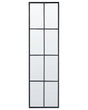Wall Hanging Mirror Black Metal Glass 38 x 132 cm Window Shape Rectangular Metal Frame Industrial Modern Beliani