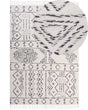 Wool Area Rug Off-White and Black Aztec Pattern 160 x 230 cm  cm Low Pile Modern Vintage Beliani