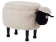 Kids Animal Stool Light Beige Faux Fur Footstool with Storage Wooden Legs Children Seat Beliani