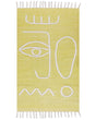 Area Handwoven Rug Yellow Polyester 80 x 150 cm Rectangle Abstract Pattern with Tassels Rectangular Boho Indoor Outdoor Beliani