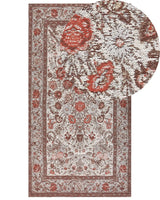 Area Rug Multicolour Cotton Polyester 80 x 150 cm Floral Pattern Traditional Vintage Home Decor Beliani