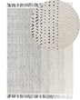 Rug White and Grey Wool Cotton 160 x 230 cm Hand Woven Flat Weave with Tassels Beliani