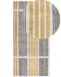 Area Rug Yellow and Black Cotton 80 x 150 cm Flat Weave Jacquard Woven Striped Pattern Boho Living Room Bedroom Beliani