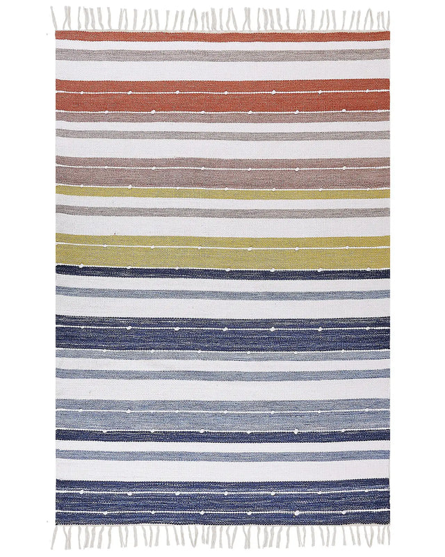 Area Rug Multicolour 160 x 230 cm Synthetic Material Decorative Tassels Indoor Outdoor  Beliani