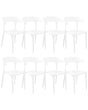 Set of 8 Garden Chairs White Polypropylene Lightweight Weather Resistant Plastic Indoor Outdoor Modern Beliani