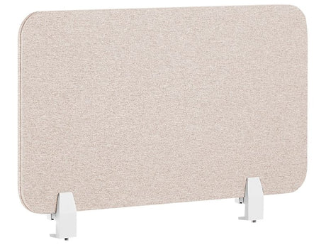 Desk Screen Beige PET Board Fabric Cover 72 x 40 cm Acoustic Screen Modular Mounting Clamps Home Office Beliani