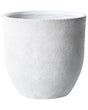 Plant Pot White Fibre Clay Round 46x46x46 cm Weather Resistant Beliani