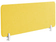 Desk Screen Yellow PET Board Fabric Cover 130 x 40 cm Acoustic Screen Modular Mounting Clamps Home Office Beliani