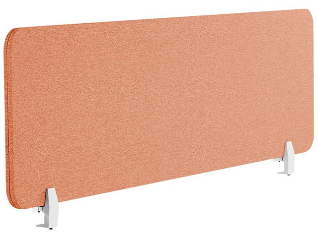 Desk Screen Light Red PET Board Fabric Cover 130 x 40 cm Acoustic Screen Modular Mounting Clamps Home Office Beliani