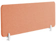 Desk Screen Light Red PET Board Fabric Cover 130 x 40 cm Acoustic Screen Modular Mounting Clamps Home Office Beliani