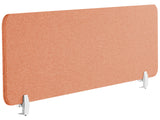 Desk Screen Light Red PET Board Fabric Cover 130 x 40 cm Acoustic Screen Modular Mounting Clamps Home Office Beliani