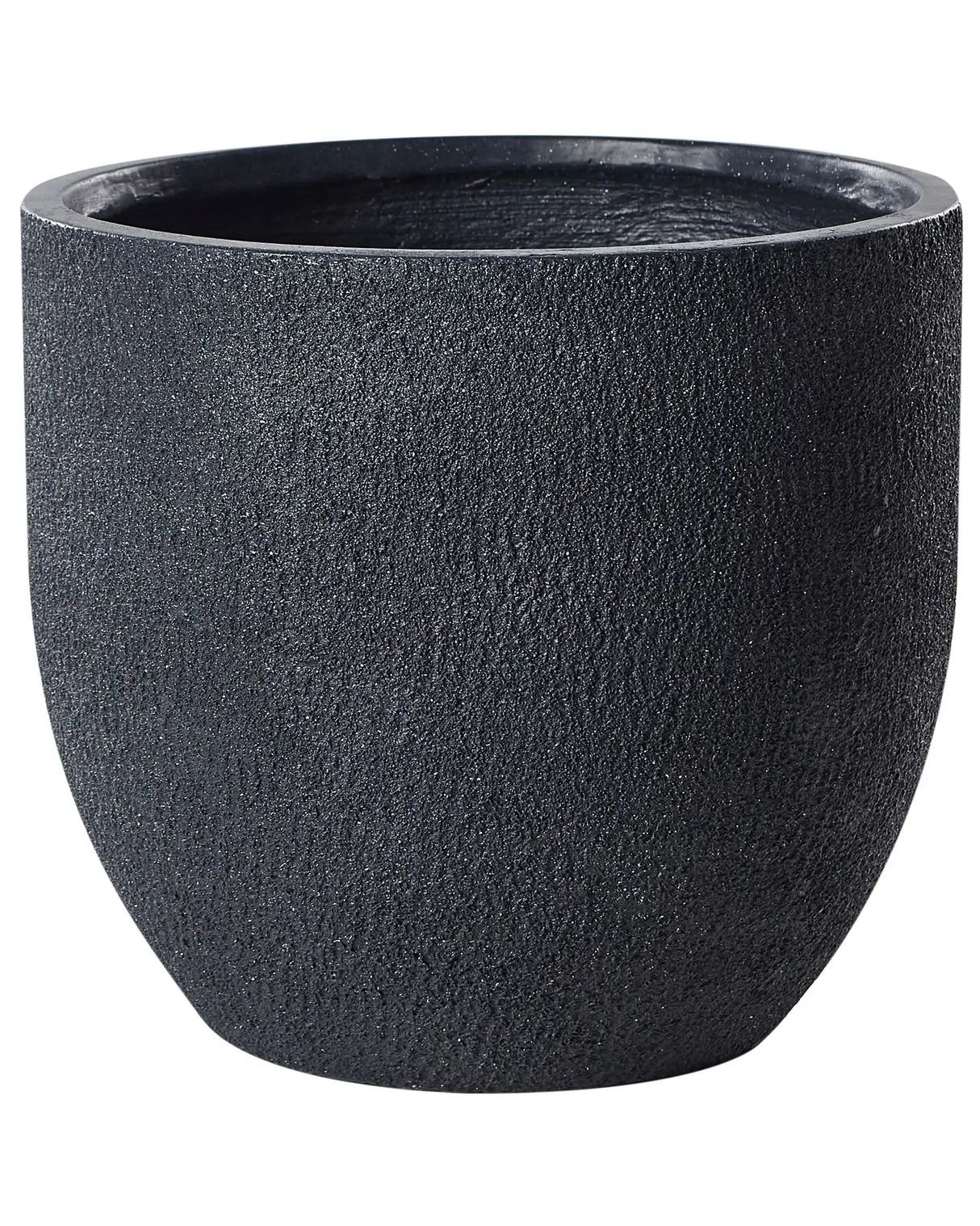 Plant Pot Dark Grey Fibre Clay Round Weather Resistant 36x36x32 cm  Beliani
