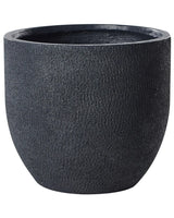 Plant Pot Dark Grey Fibre Clay Round Weather Resistant 36x36x32 cm  Beliani