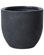 Plant Pot Dark Grey Fibre Clay Round Weather Resistant 36x36x32 cm  Beliani