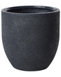 Plant Pot Dark Grey Fibre Clay Round 46x46x46 cm Weather Resistant Beliani