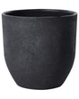 Plant Pot Dark Grey Fibre Clay Round 55x55x53 cm Weather Resistant Beliani
