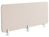 Desk Screen Beige PET Board Fabric Cover 180 x 40 cm Acoustic Screen Modular Mounting Clamps Home Office Beliani