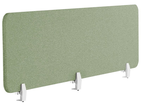 Desk Screen Green PET Board Fabric Cover 180 x 40 cm Acoustic Screen Modular Mounting Clamps Home Office Beliani