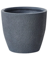 Plant Pot Grey Fibre Clay Round 36x36x32 cm Weather Resistant Beliani