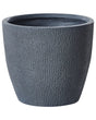 Plant Pot Grey Fibre Clay Round 36x36x32 cm Weather Resistant Beliani