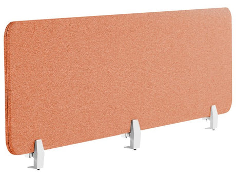 Desk Screen Light Red PET Board Fabric Cover 180 x 40 cm Acoustic Screen Modular Mounting Clamps Home Office Beliani