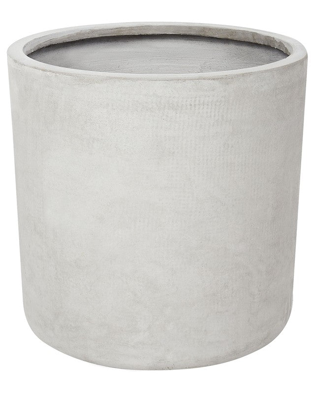 Plant Pot Grey Fibre Clay Round 42x42x42 cm Weather Resistant Beliani