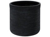 Plant Pot Black Fibre Clay Round 42x42x41 cm Weather Resistant Beliani