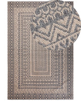Area Rug Beige and Grey Jute Blend 200 x 300 cm Modern Geometric Pattern Soft Home Decor Beliani