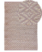 Area Rug Carpet Pink and Beige Cotton Jute 140 x 200 cm Geometric Pattern Rustic Boho Beliani