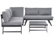 5 Seater Garden Sofa Set Grey Cushions Black Frame Adjustable Seats Coffee Table Modern Design Beliani