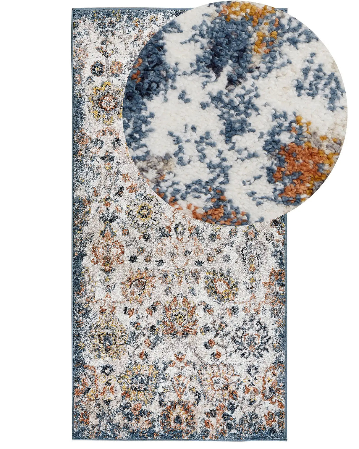 Area Rug Multicolour Synthetic Material 80 x 150 cm Oriental Pattern Jute Backing Vintage Traditional Living Room Bedroom Beliani