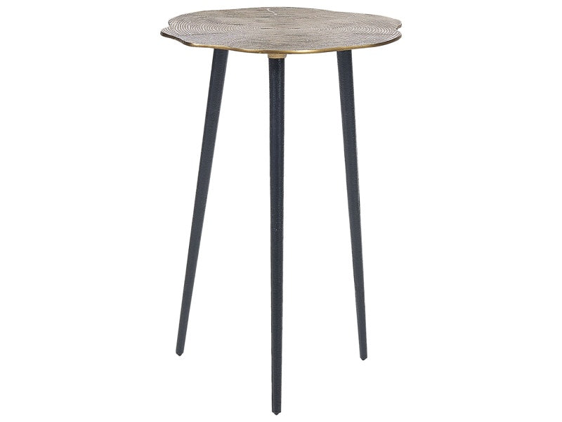 Side Table Gold and Black Metal Aluminium Top Round Uneven 33 x 33 cm Retro Home Decor Beliani