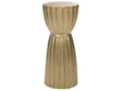 Side Table Gold Aluminium Distressed Pillar Shape Design  24 cm Contemporary Home Furniture Beliani