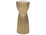 Side Table Gold Aluminium Distressed Pillar Shape Design  24 cm Contemporary Home Furniture Beliani