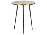 Side Table Gold and Black Aluminium and Iron  43 cm Top Round Distressed Retro Home Decor Beliani