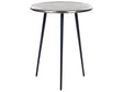 Side Table Silver and Black Aluminium and Iron  43 cm  Top Round Distressed Retro Home Decor Beliani