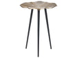 Side Table Gold and Black Aluminium and Iron  37 cm Top Round Glossy Retro Home Decor Beliani